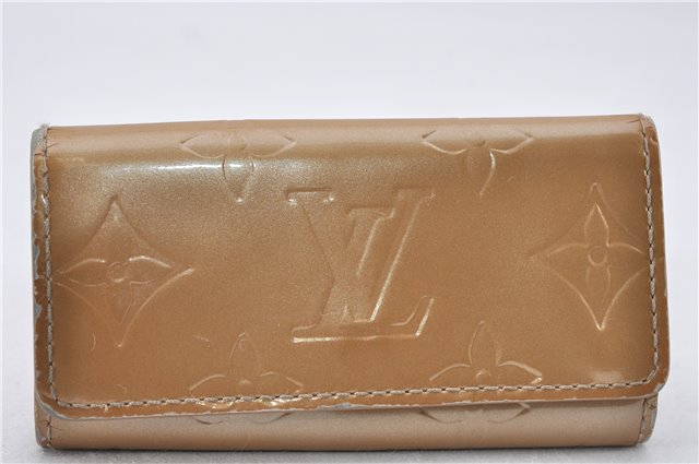 Auth Louis Vuitton Vernis Multicles 4 Four Hooks Key Case Beige M91358 LV K4595