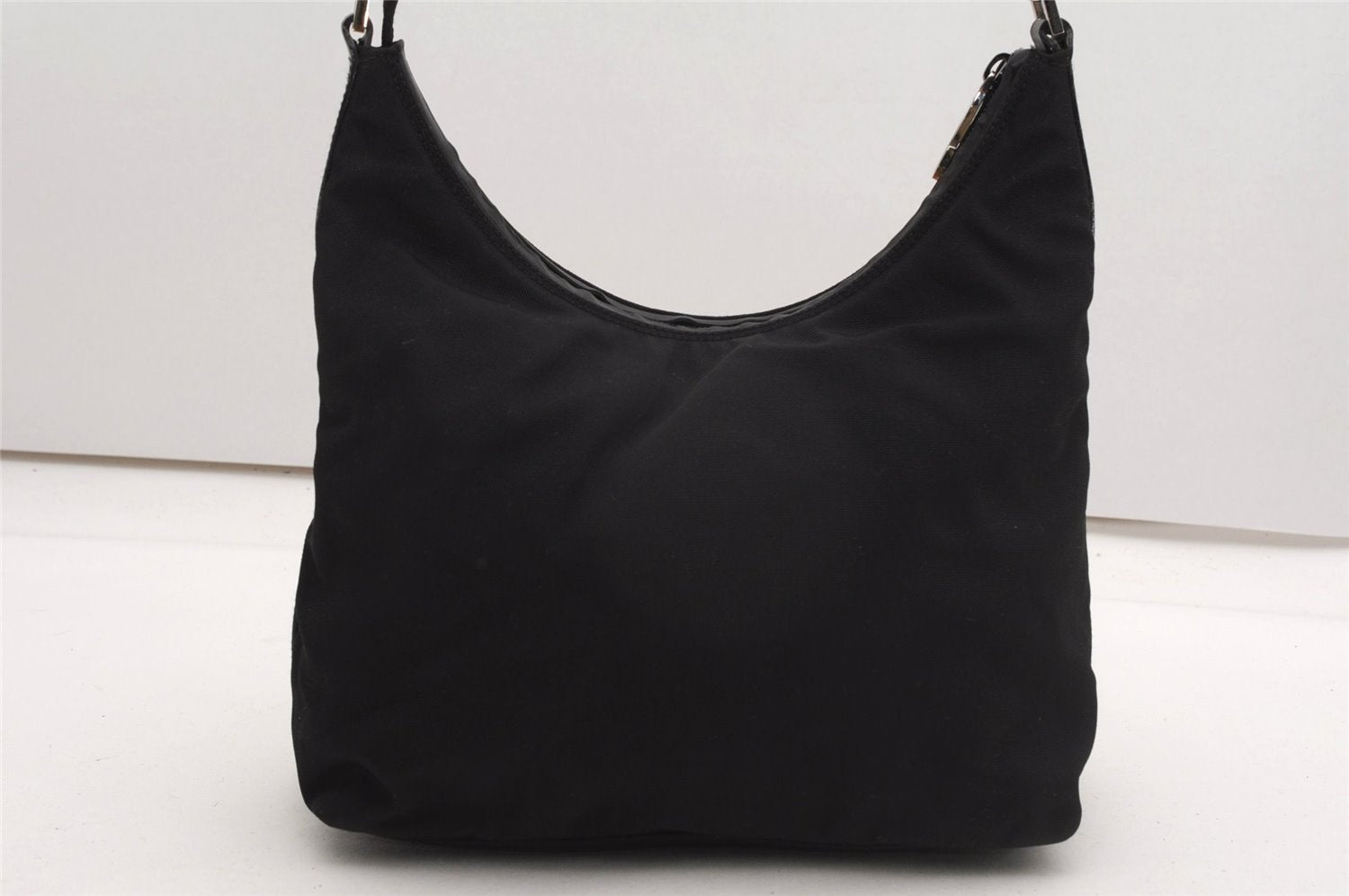 Authentic GUCCI Vintage Shoulder Hand Bag Nylon Leather 0000602 Black  K4599