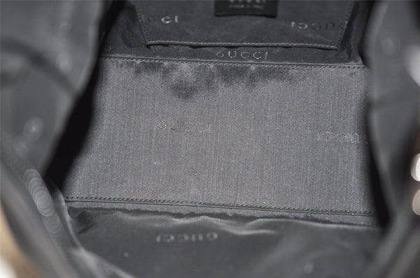 Authentic GUCCI Vintage Shoulder Hand Bag Nylon Leather 0000602 Black  K4599