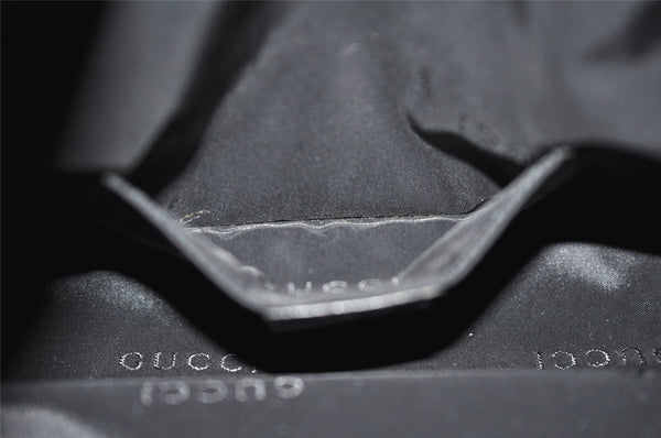 Authentic GUCCI Vintage Shoulder Hand Bag Nylon Leather 0000602 Black  K4599