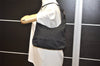 Authentic GUCCI Vintage Shoulder Hand Bag Nylon Leather 0000602 Black  K4599
