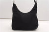 Authentic GUCCI Vintage Shoulder Hand Bag Nylon Leather 0000602 Black  K4599