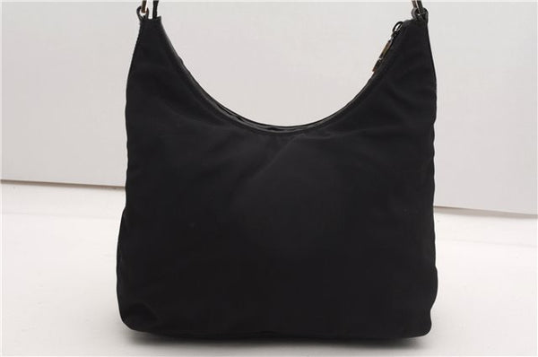 Authentic GUCCI Vintage Shoulder Hand Bag Nylon Leather 0000602 Black  K4599