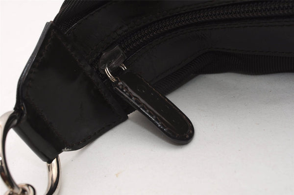 Authentic GUCCI Bamboo Shoulder Hand Bag Purse Nylon Enamel 0000531 Brown K4600