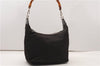 Authentic GUCCI Bamboo Shoulder Hand Bag Purse Nylon Enamel 0000531 Brown K4600