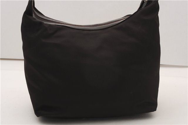 Authentic GUCCI Bamboo Shoulder Hand Bag Purse Nylon Enamel 0000531 Brown K4600