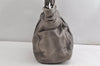 Authentic PRADA Vintage Leather Nappa Shoulder Tote Bag Purse Gray K4602