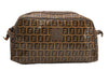 Authentic FENDI Zucchino Clutch Hand Bag Purse PVC Leather Brown K4604