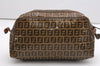 Authentic FENDI Zucchino Clutch Hand Bag Purse PVC Leather Brown K4604