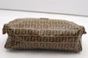 Authentic FENDI Zucchino Clutch Hand Bag Purse PVC Leather Brown K4604