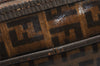 Authentic FENDI Zucchino Clutch Hand Bag Purse PVC Leather Brown K4604