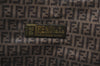 Authentic FENDI Zucchino Clutch Hand Bag Purse PVC Leather Brown K4604