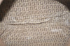 Authentic FENDI Zucchino Clutch Hand Bag Purse PVC Leather Brown K4604
