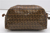 Authentic FENDI Zucchino Clutch Hand Bag Purse PVC Leather Brown K4604