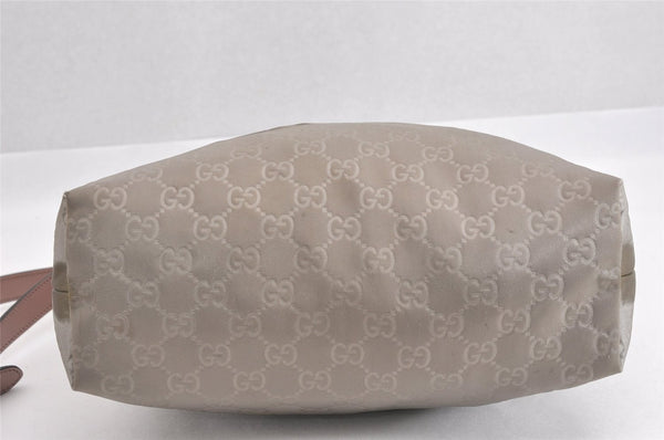 Authentic GUCCI Shoulder Cross Body Bag GG Nylon Leather 314529 Light Gray K4608