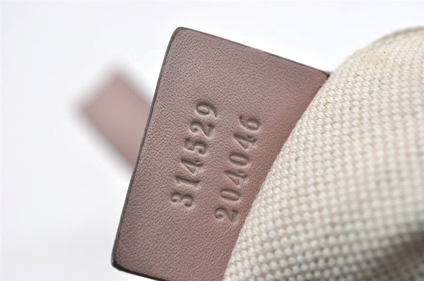 Authentic GUCCI Shoulder Cross Body Bag GG Nylon Leather 314529 Light Gray K4608