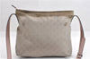 Authentic GUCCI Shoulder Cross Body Bag GG Nylon Leather 314529 Light Gray K4608
