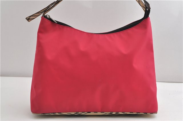 Authentic BURBERRY BLUE LABEL Nylon Leather Shoulder Hand Bag Pink K4610