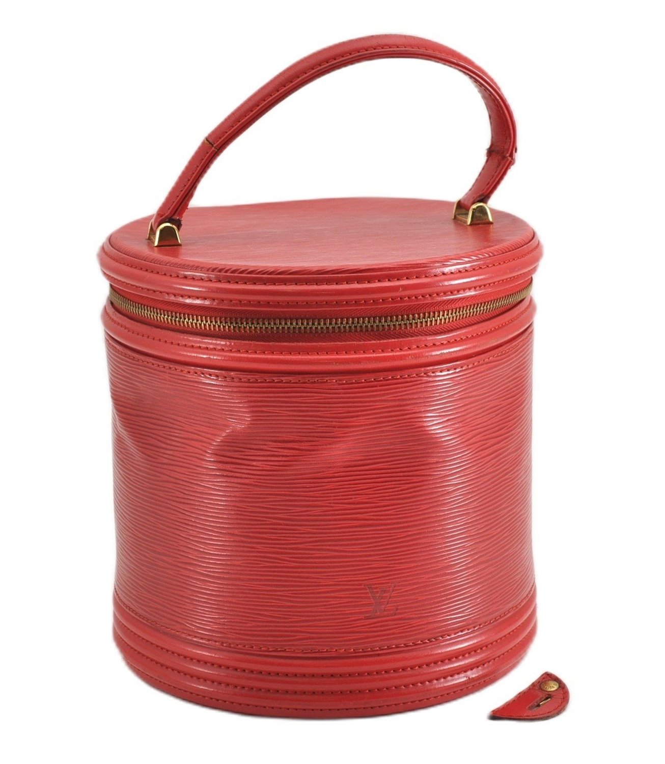 Authentic Louis Vuitton Epi Cannes Red Cosmetic Hand Bag M48037 LV Junk K4616