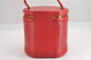 Authentic Louis Vuitton Epi Cannes Red Cosmetic Hand Bag M48037 LV Junk K4616
