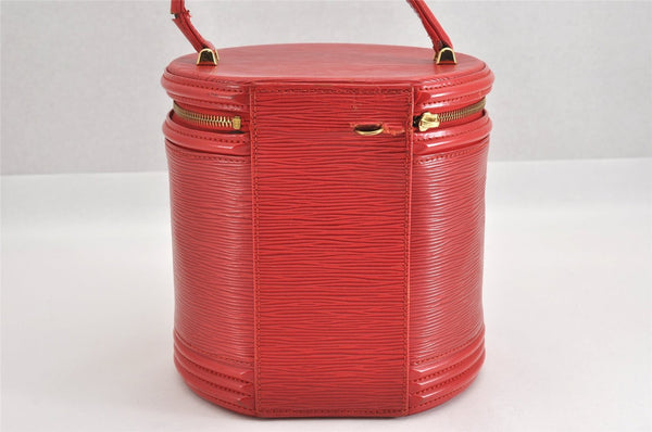 Authentic Louis Vuitton Epi Cannes Red Cosmetic Hand Bag M48037 LV Junk K4616