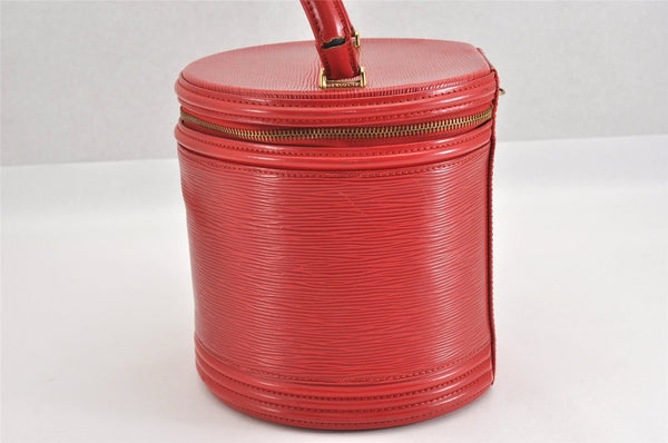 Authentic Louis Vuitton Epi Cannes Red Cosmetic Hand Bag M48037 LV Junk K4616