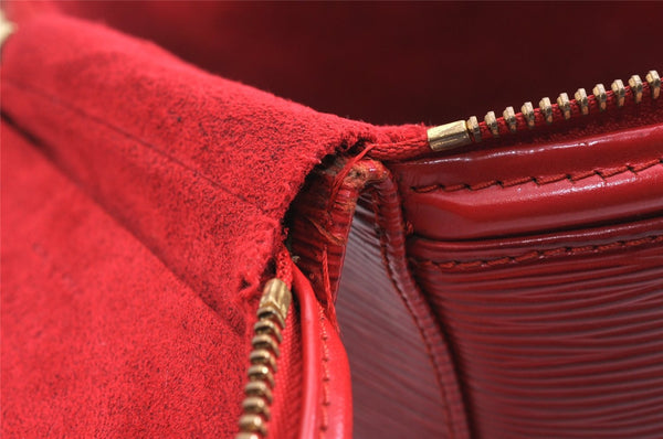 Authentic Louis Vuitton Epi Cannes Red Cosmetic Hand Bag M48037 LV Junk K4616