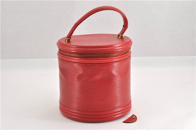 Authentic Louis Vuitton Epi Cannes Red Cosmetic Hand Bag M48037 LV Junk K4616