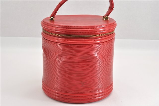 Authentic Louis Vuitton Epi Cannes Red Cosmetic Hand Bag M48037 LV Junk K4616