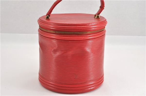 Authentic Louis Vuitton Epi Cannes Red Cosmetic Hand Bag M48037 LV Junk K4616
