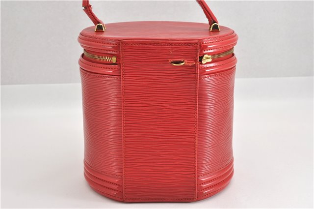 Authentic Louis Vuitton Epi Cannes Red Cosmetic Hand Bag M48037 LV Junk K4616