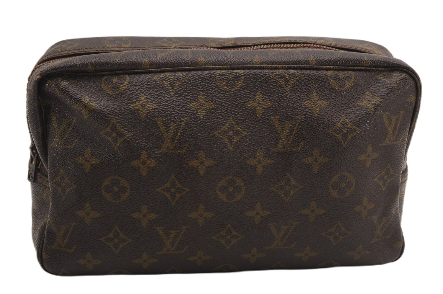 Auth Louis Vuitton Monogram Trousse Toilette 28 Clutch Hand Bag Old Model K4619