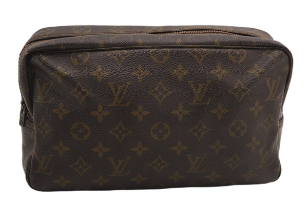 Auth Louis Vuitton Monogram Trousse Toilette 28 Clutch Hand Bag Old Model K4619