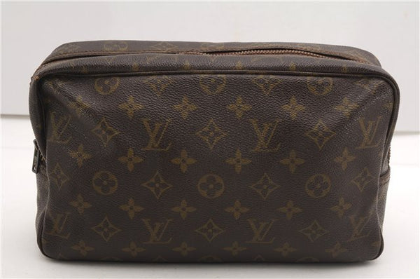 Auth Louis Vuitton Monogram Trousse Toilette 28 Clutch Hand Bag Old Model K4619
