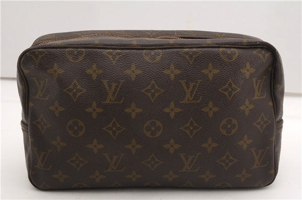 Auth Louis Vuitton Monogram Trousse Toilette 28 Clutch Hand Bag Old Model K4619