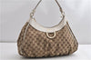 Authentic GUCCI Abbey Shoulder Tote Bag GG Canvas Leather 189833 Brown K4623