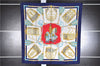 Authentic HERMES Carre 90 Scarf "LES MUSEROLLES" Silk Navy K4624