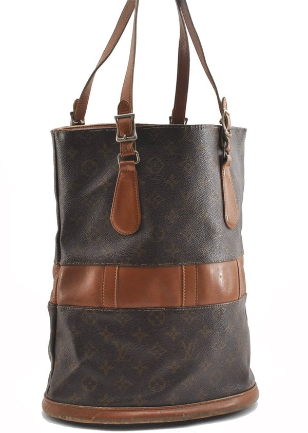 Authentic Louis Vuitton Monogram Bucket GM Shoulder Bag T42236 USA Model K4626