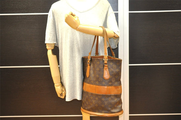 Authentic Louis Vuitton Monogram Bucket GM Shoulder Bag T42236 USA Model K4626