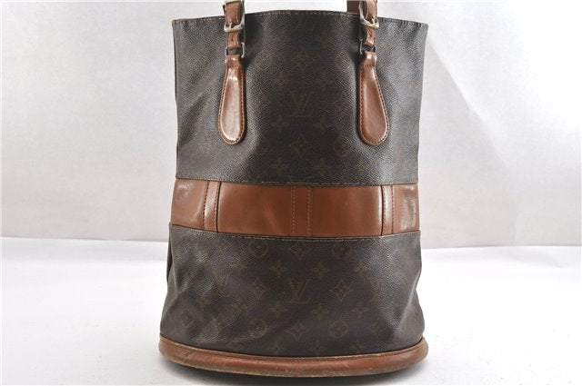 Authentic Louis Vuitton Monogram Bucket GM Shoulder Bag T42236 USA Model K4626