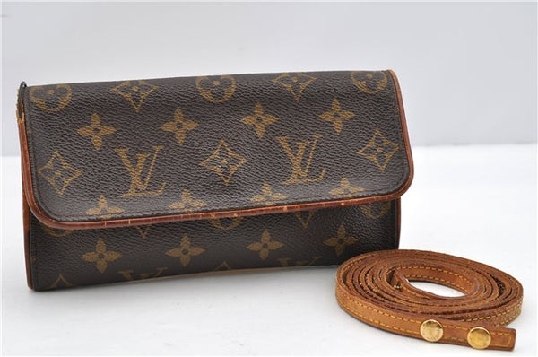 Authentic Louis Vuitton Monogram Pochette Twin PM Shoulder Bag M51854 LV K4627