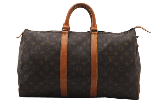 Authentic Louis Vuitton Monogram Keepall 45 Travel Boston Bag Old Model LV K4634