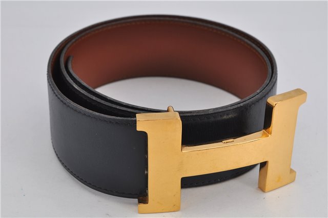 Authentic HERMES Large Constance Leather Belt Size 75cm 29.5