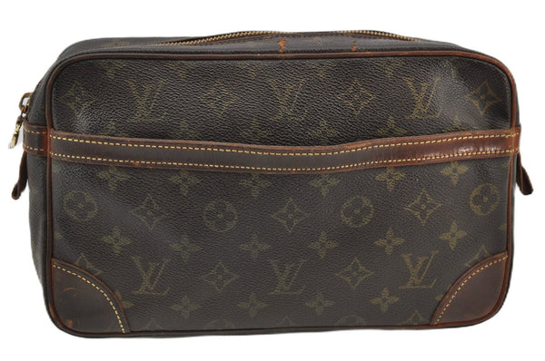 Authentic Louis Vuitton Monogram Compiegne 28 Clutch Hand Bag M51845 LV K4644