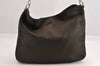 Authentic GUCCI Bamboo Shoulder Bag Purse Nylon Leather Brown K4645