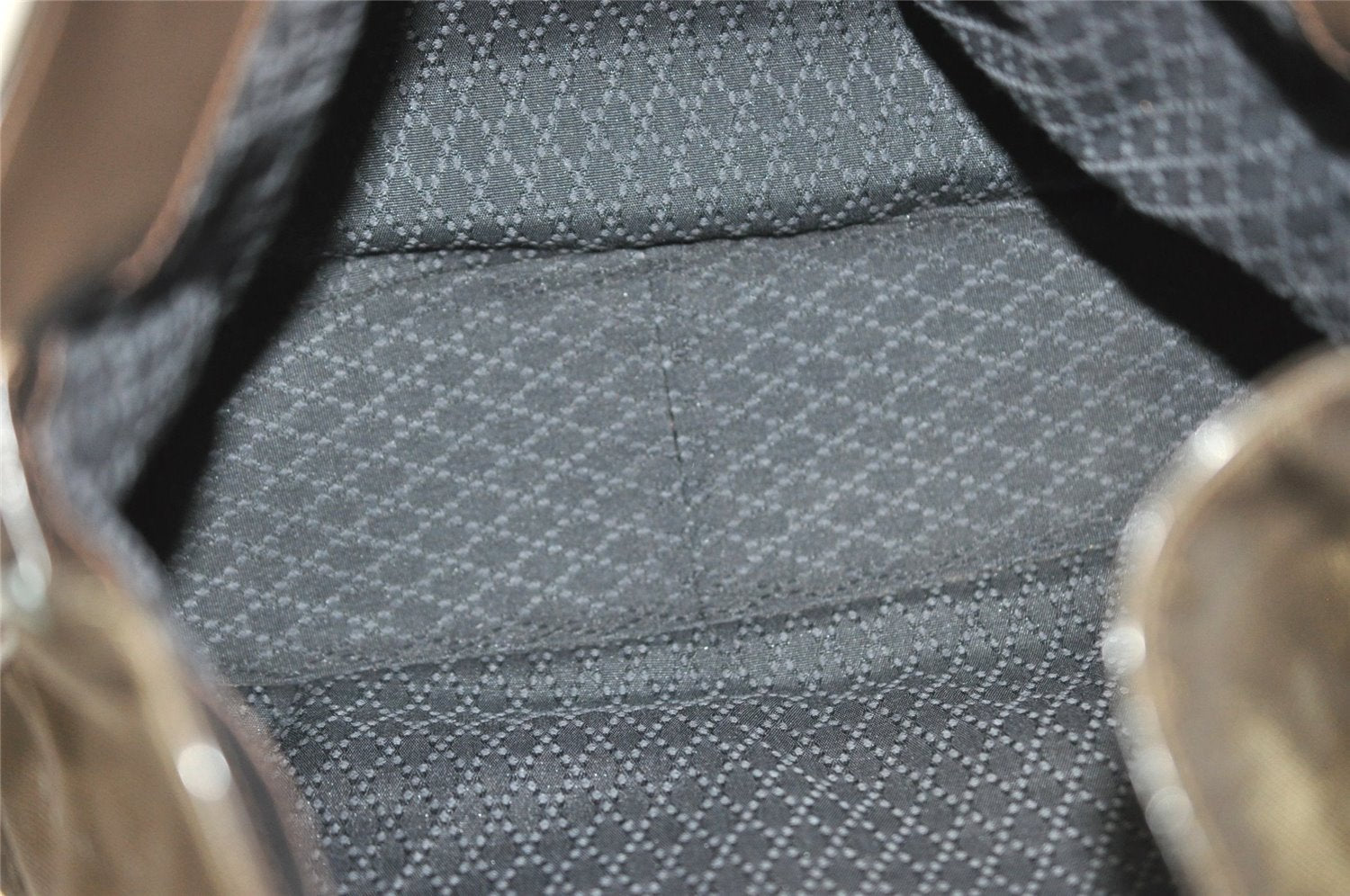 Authentic GUCCI Bamboo Shoulder Bag Purse Nylon Leather Brown K4645