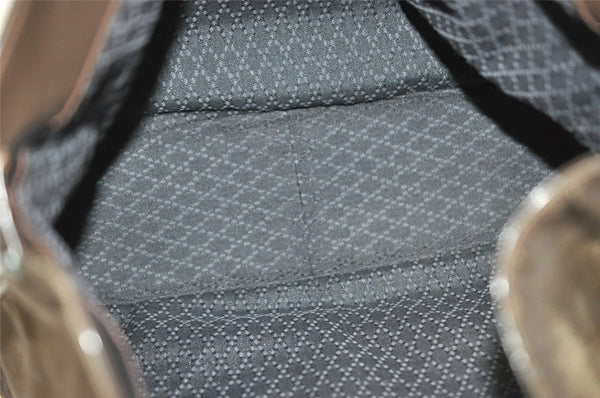 Authentic GUCCI Bamboo Shoulder Bag Purse Nylon Leather Brown K4645