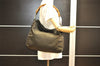 Authentic GUCCI Bamboo Shoulder Bag Purse Nylon Leather Brown K4645