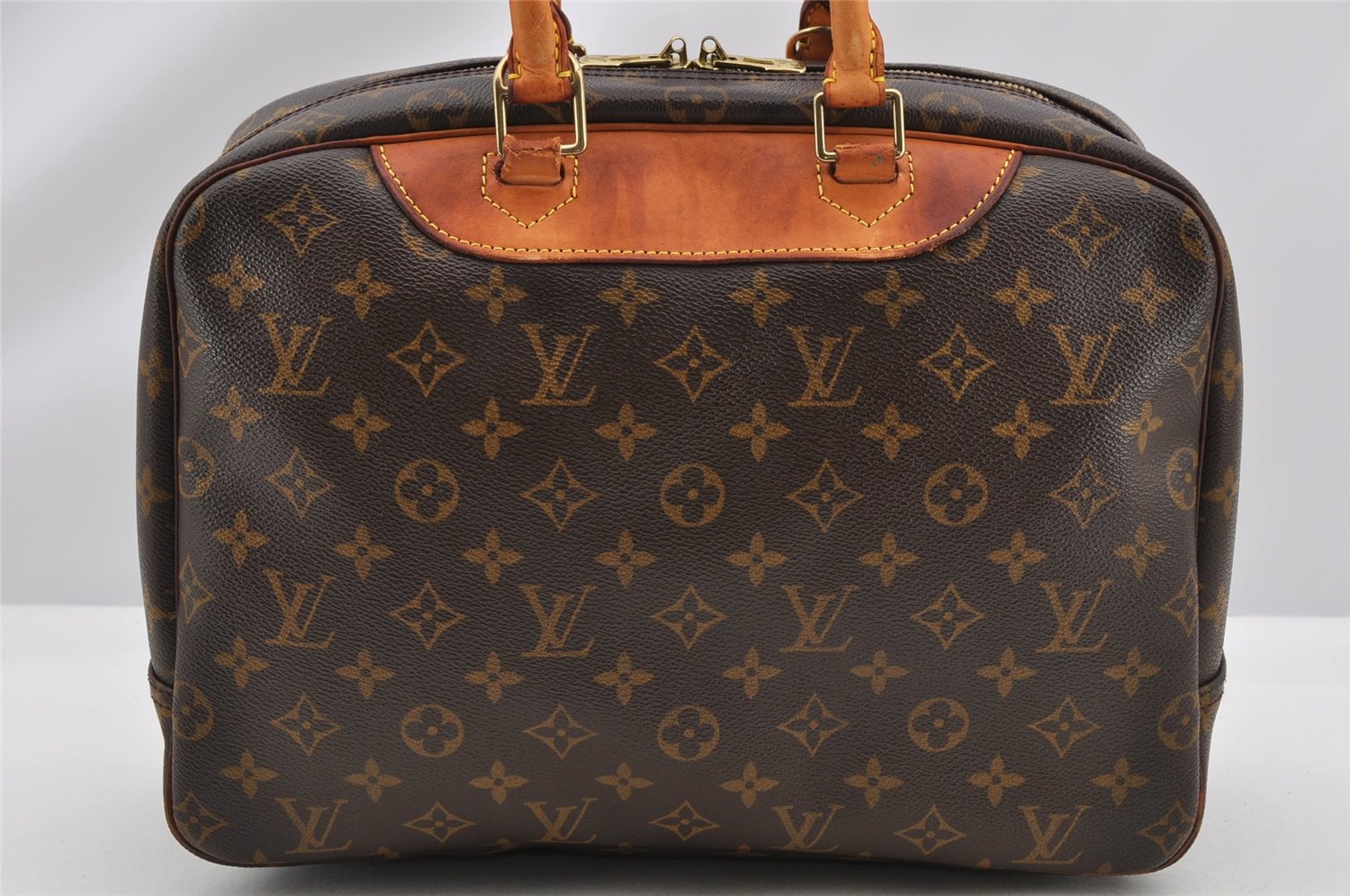 Authentic Louis Vuitton Monogram Deauville Hand Bag M47270 LV K4646