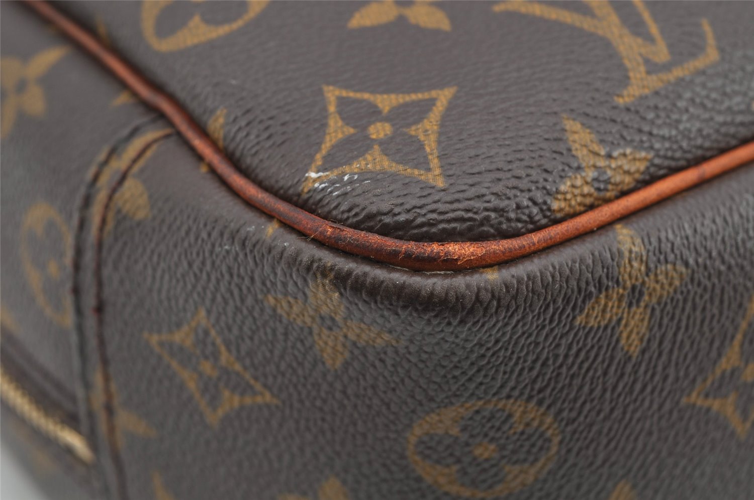 Authentic Louis Vuitton Monogram Deauville Hand Bag M47270 LV K4646